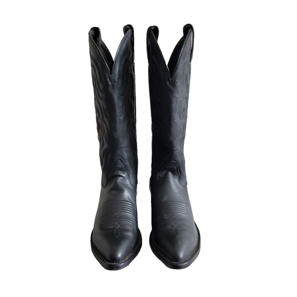 Nocona Women's Black Deertan Leather Western Cowboy Boots Pointed Toe Size 7.5B - Picture 3 of 11